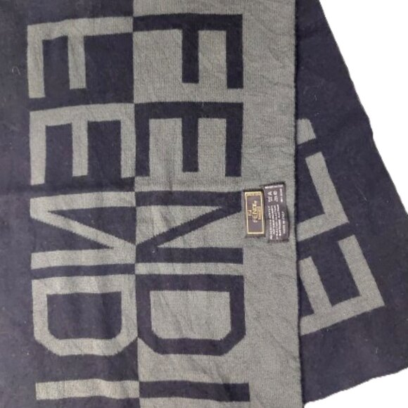 Luxury Vintage FENDI Black & Gray Inverted Logo Reversible Scarf - Picture 1 of 8